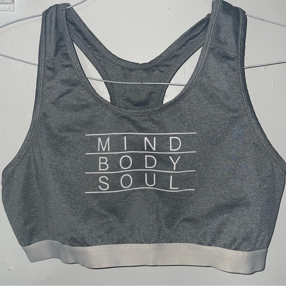 Danskin Gray Racerback Empowerment Sports Bra